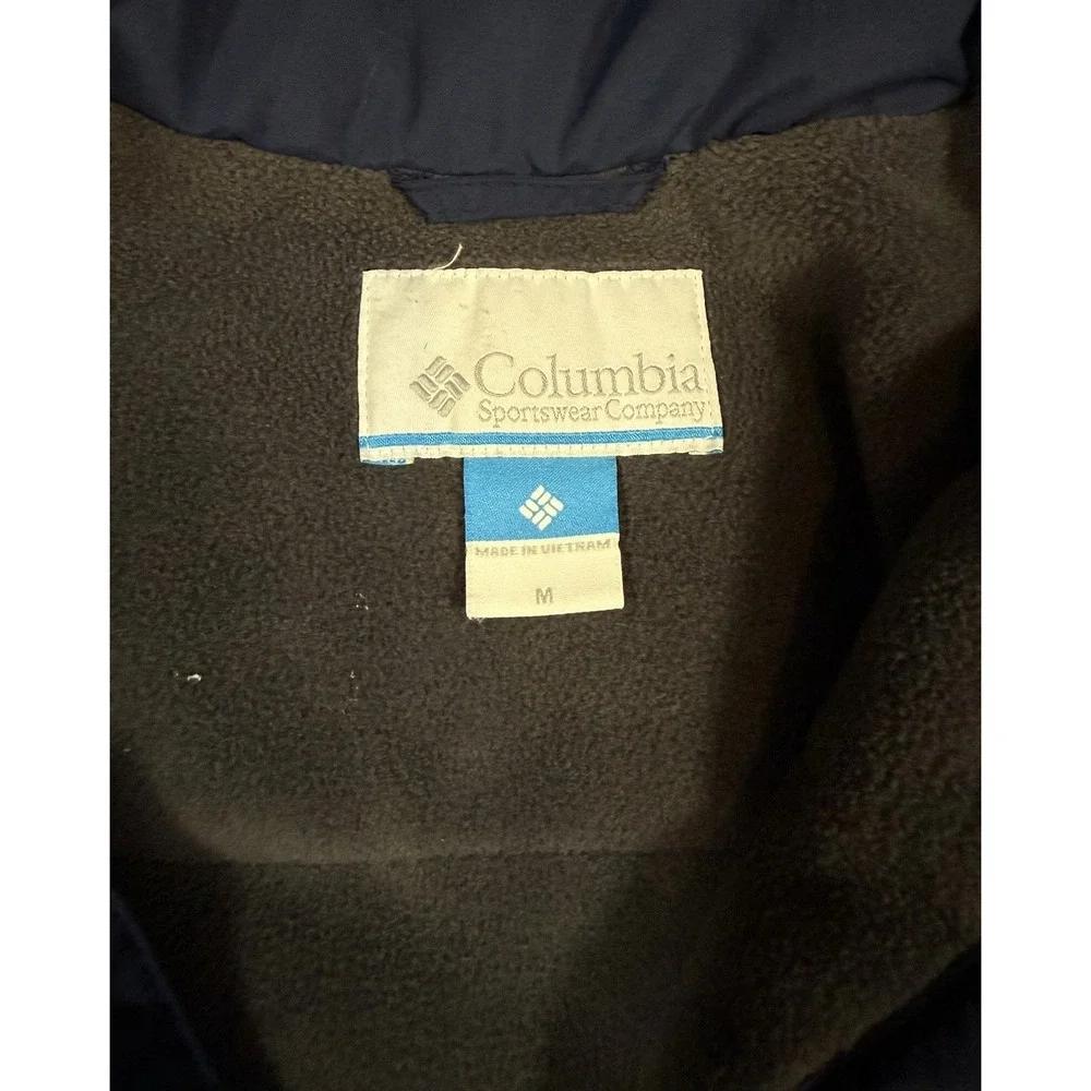 Columbia Jacket Mens Medium Blue Fleece Lined Full Zip Outdoor Windbreaker Coat